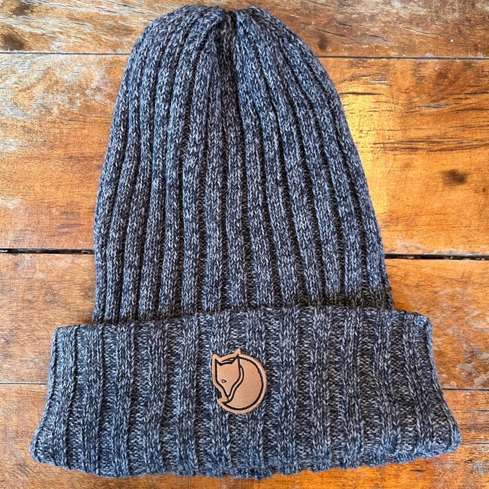 Gray Ribbed Knit Beanie